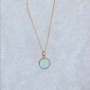 NWOT- Faceted aqua chalcedony necklace